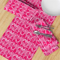 Fuchsia Ikat Ziggy - Chevron Herringbone 