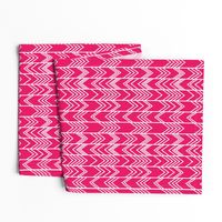 Fuchsia Ikat Ziggy - Chevron Herringbone 