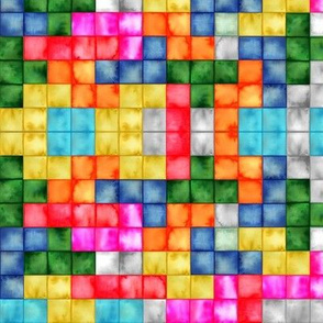 Tetris tiles mosaic border print