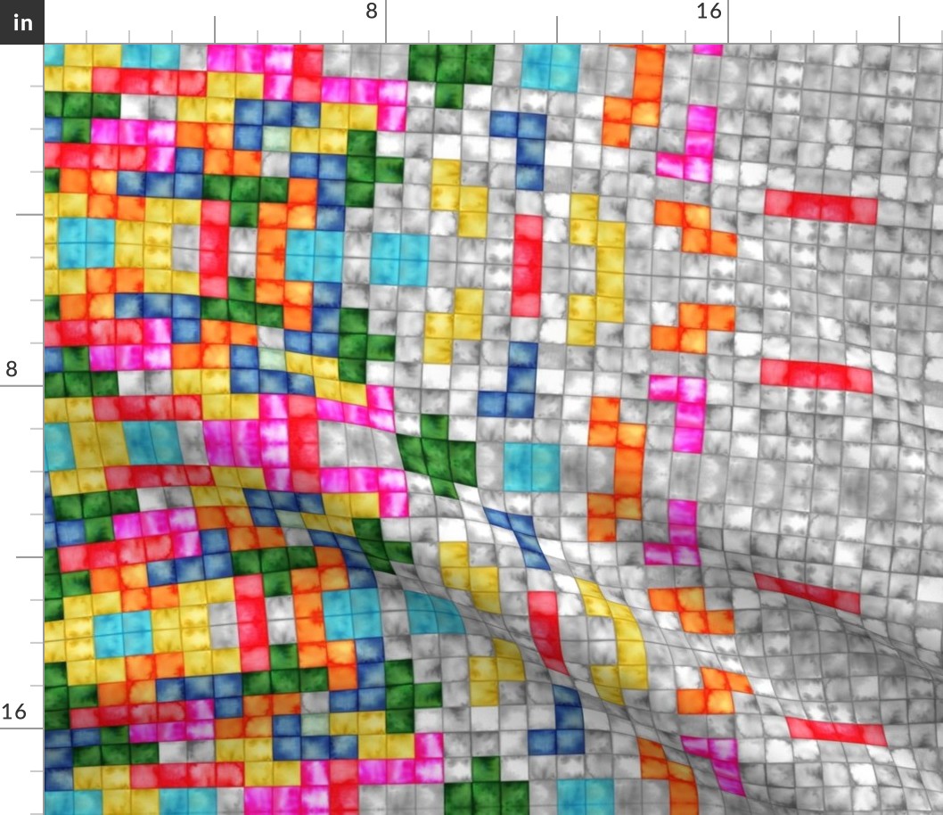 Tetris tiles mosaic border print