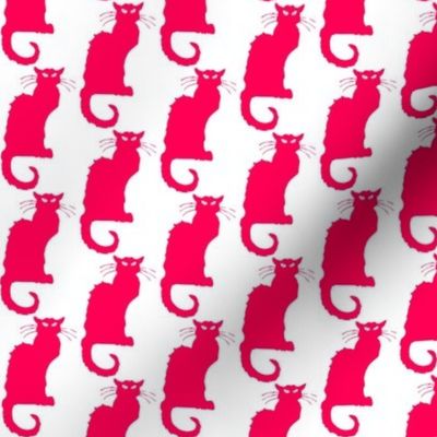 Le Chat Noir Hot Pink Cat on White