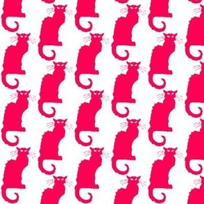 Le Chat Noir Hot Pink Cat on White