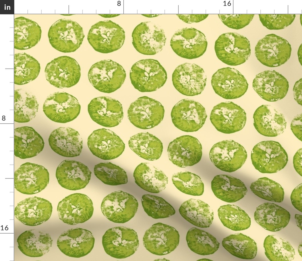 apple prints in green