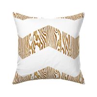 Chevron Safari ~ Gold & White  Zebra Wood