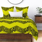 Chevron Safari ~ Black and Chartreuse Zebra