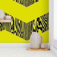 Chevron Safari ~ Black and Chartreuse Zebra