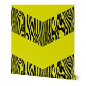 Chevron Safari ~ Black and Chartreuse Zebra