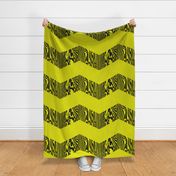 Chevron Safari ~ Black and Chartreuse Zebra