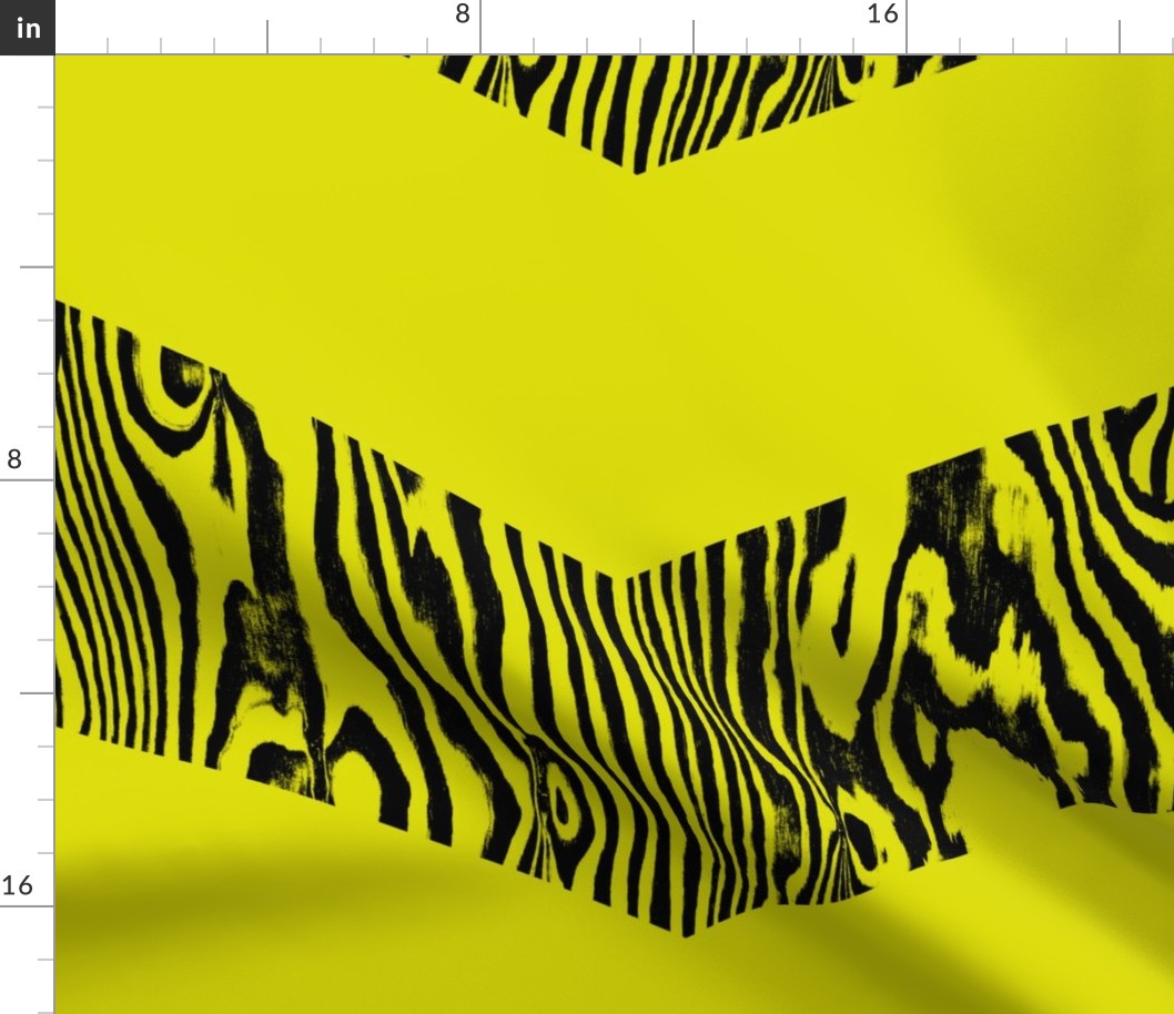 Chevron Safari ~ Black and Chartreuse Zebra