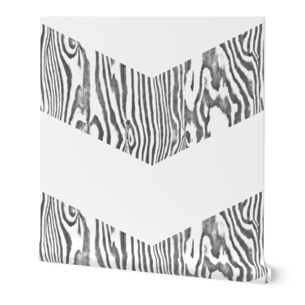 Chevron Safari ~ White and Grey Zebra Wood