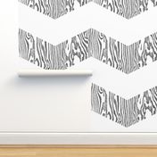 Chevron Safari ~ White and Grey Zebra Wood