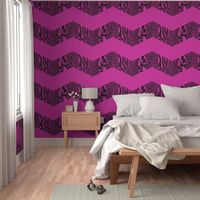 Chevron Safari ~ Black and Magenta Zebra