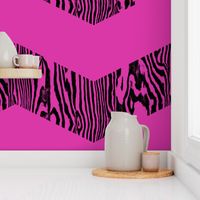 Chevron Safari ~ Black and Magenta Zebra