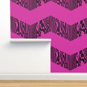 Chevron Safari ~ Black and Magenta Zebra