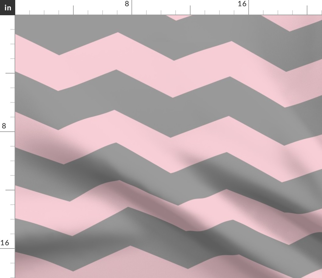 Pink Dawn ~ Chevrons ~ Pink & Grey