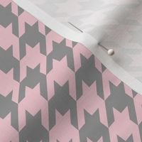 Pink Dawn ~ The Houndstooth Check ~ Pink and Grey