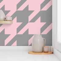 Pink Dawn ~ The Houndstooth Check ~ Pink and Grey