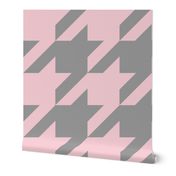 Pink Dawn ~ The Houndstooth Check ~ Pink and Grey