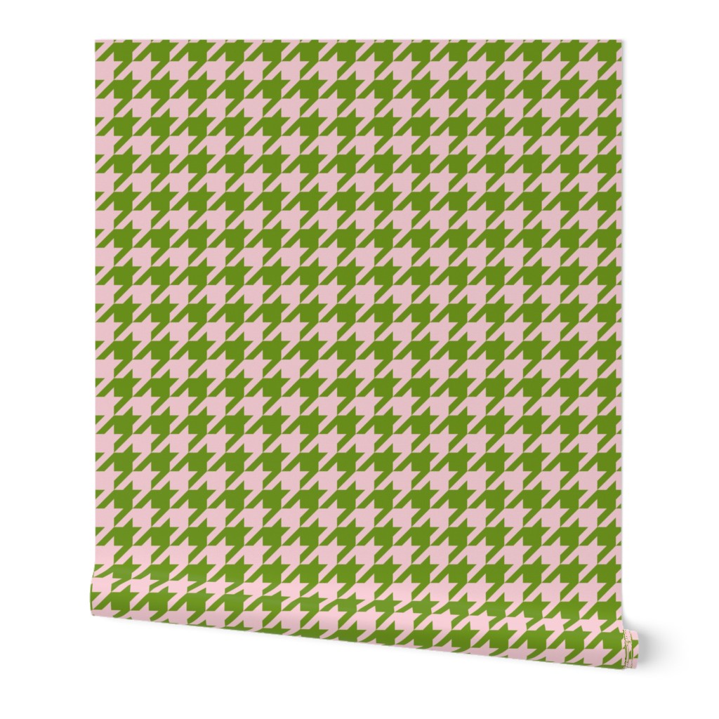 The Houndstooth Check ~ Leaf & Pink