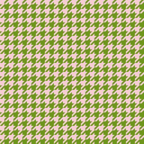 The Houndstooth Check ~ Leaf & Pink