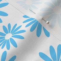 Blue Daisies on White