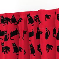 Black cats on red & no ravens because the cats ate them! ;)