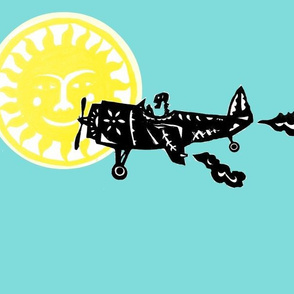 Day of the Dead Plane Flies in front of the Sun