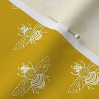 Baby Bee in White on Gold