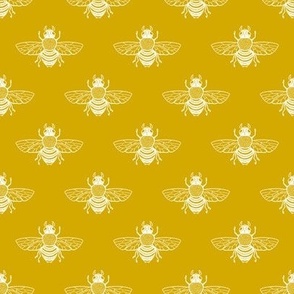 Baby Bee in White on Gold