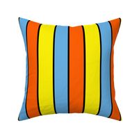 Stripes of Lemon, Blue and Orange