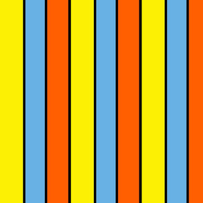Stripes of Lemon, Blue and Orange