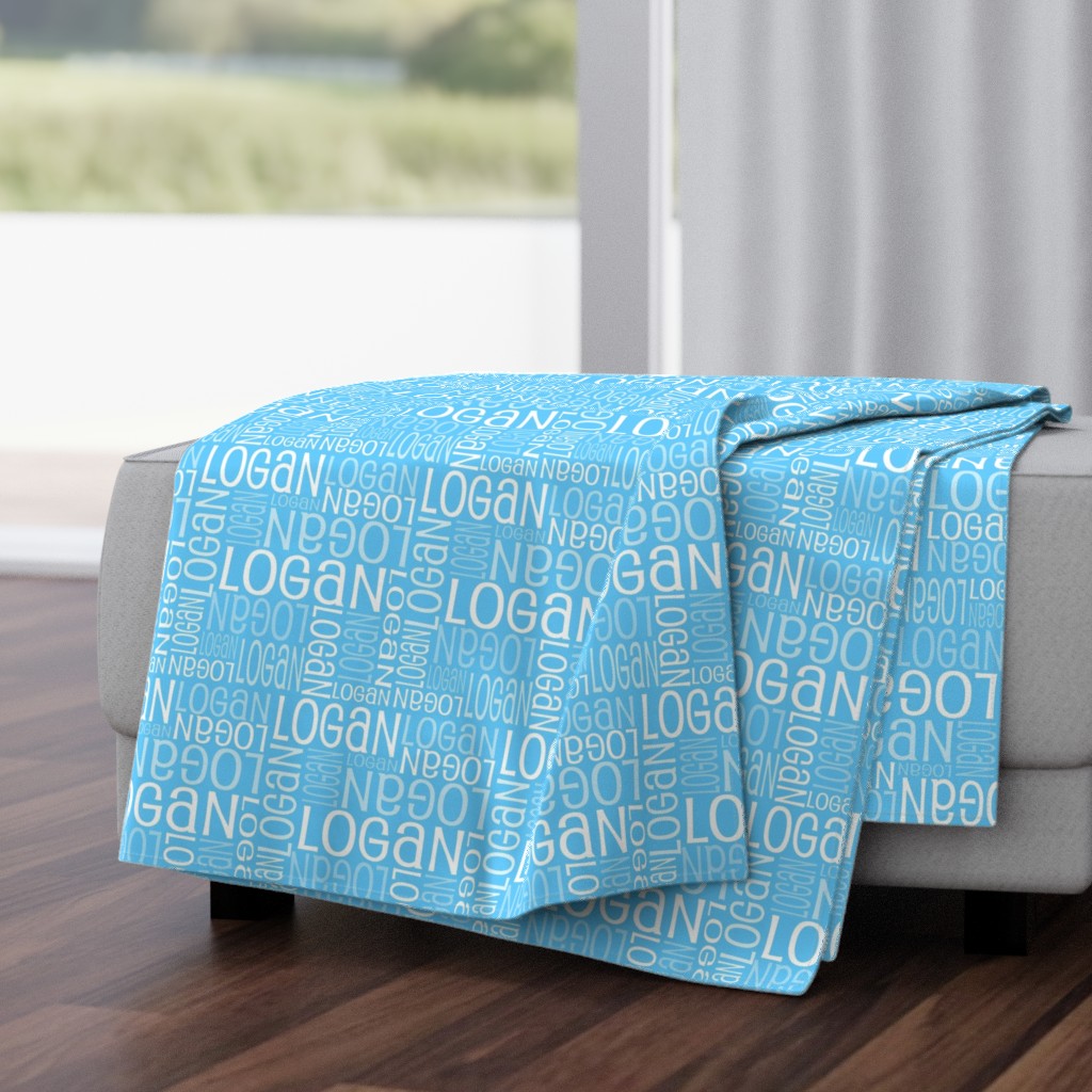 Personalised Name Fabric - Blue 2