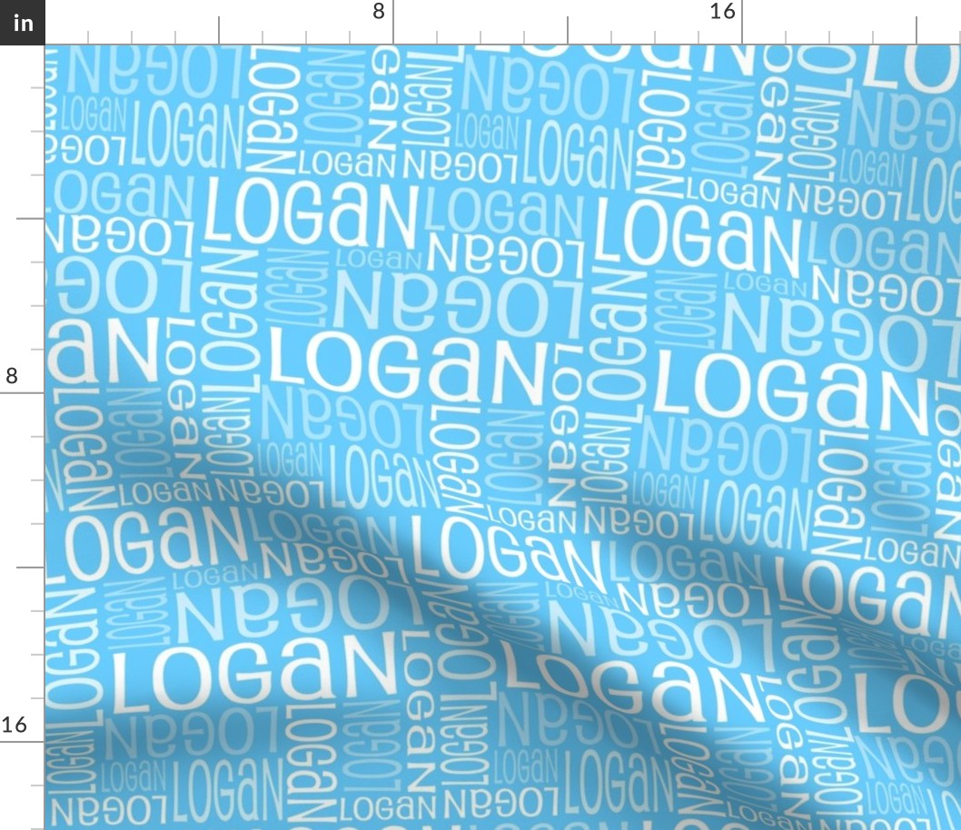 Personalised Name Fabric - Blue 2