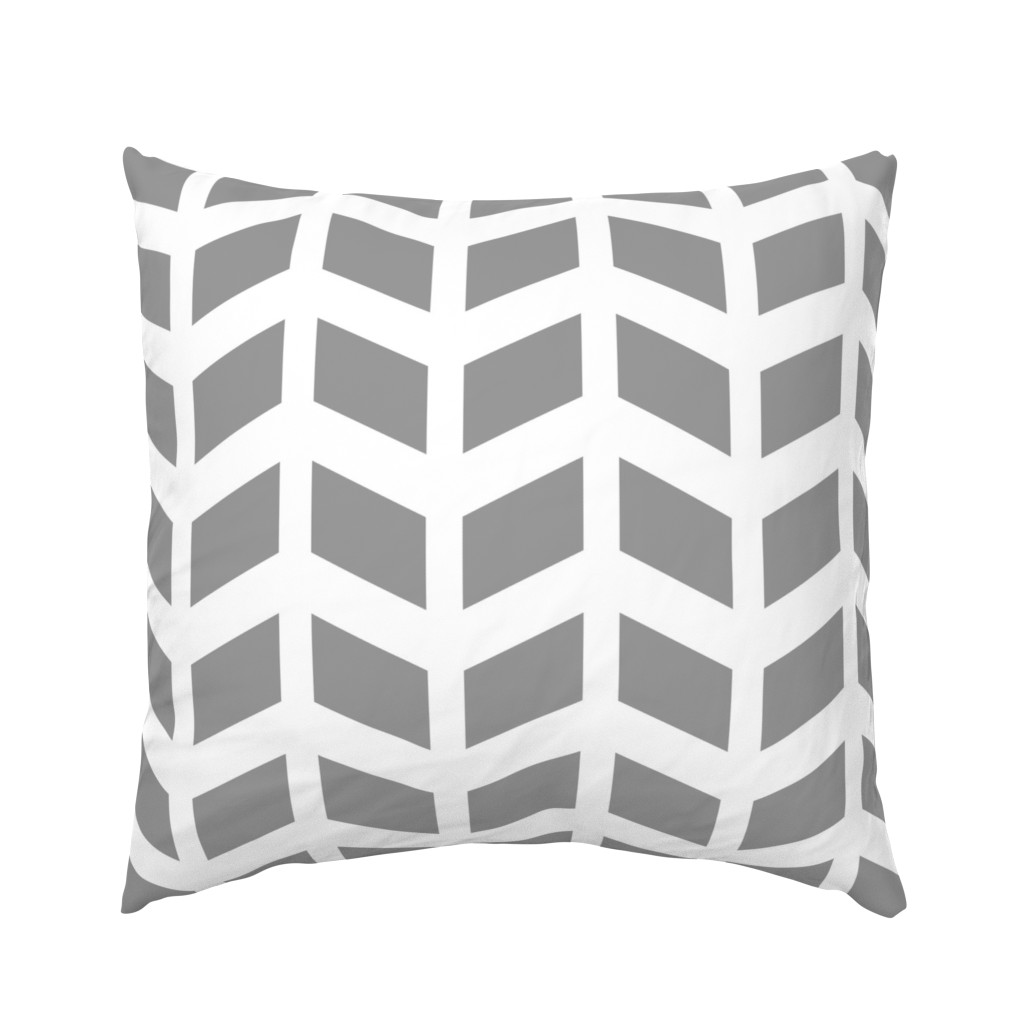 Modern Cottage ~ Herringbone Grey & White