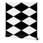 Harlequin Diamonds ~ Black & White ~ Horizontal