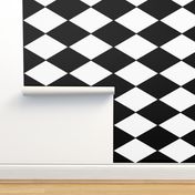 Harlequin Diamonds ~ Black & White ~ Horizontal