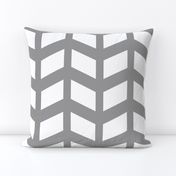 Modern Cottage ~ Herringbone White & Grey