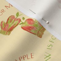 A is for Apple  (a silly apple alphabet) on apricot cream