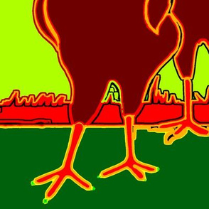 polish_chickens_art_warm_green