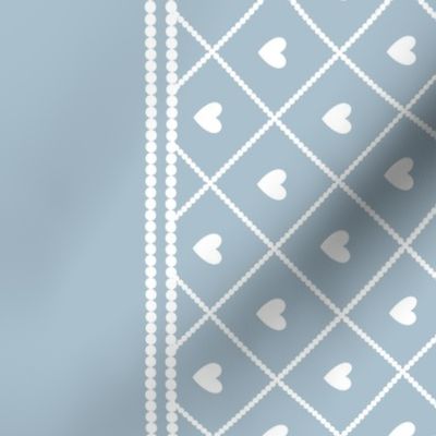 Never Far Away - Border Fabric (color: porcelain blue)