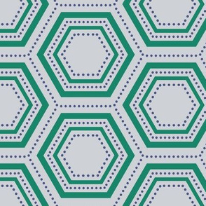 Dotted Hexagon - Green