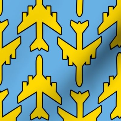 Lemon Yellow Planes on Blue Skies