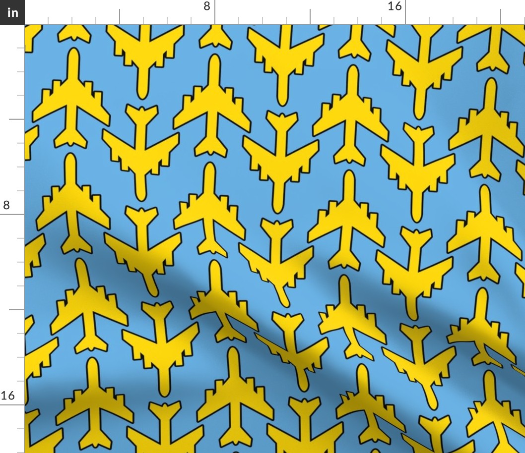 Lemon Yellow Planes on Blue Skies