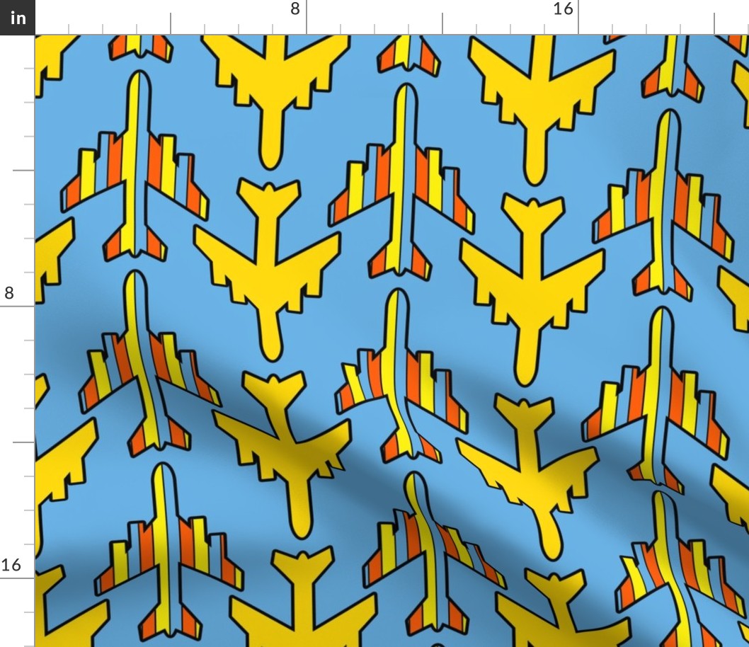 Blue Sky covered with Airplanes