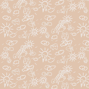 You Are My Sunshine Woodland Animals-in White and Beige 