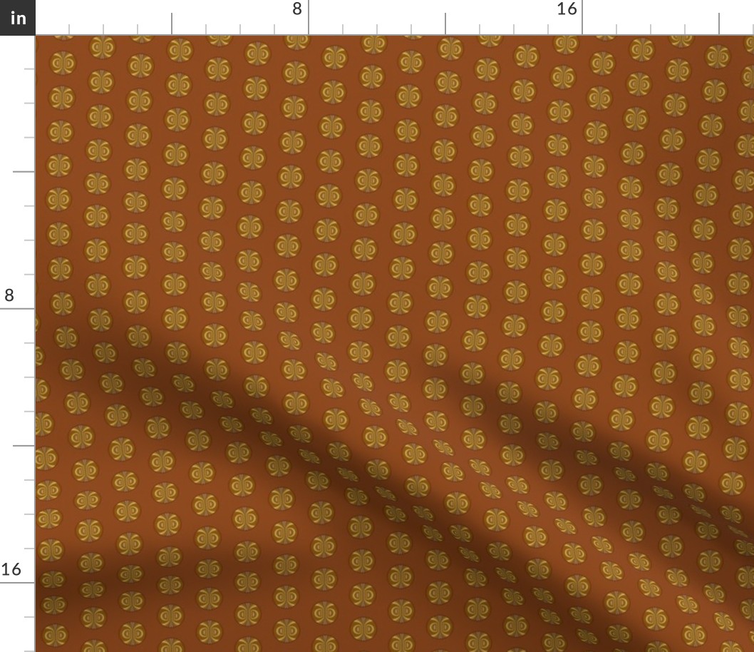 Gold and Brown Patterned Dot © Gingezel™ 2013