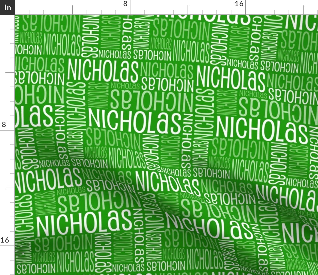 Personalised Name Fabric - Green 14