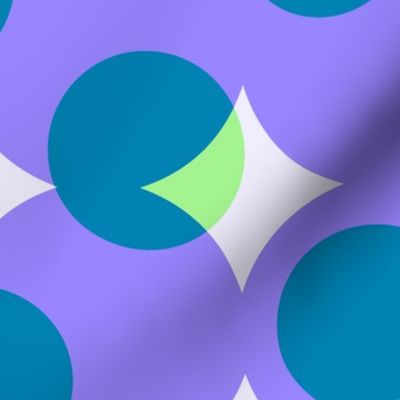 enormous halftone dots - light green, purple and teal