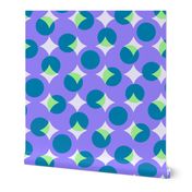 enormous halftone dots - light green, purple and teal