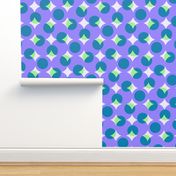 enormous halftone dots - light green, purple and teal